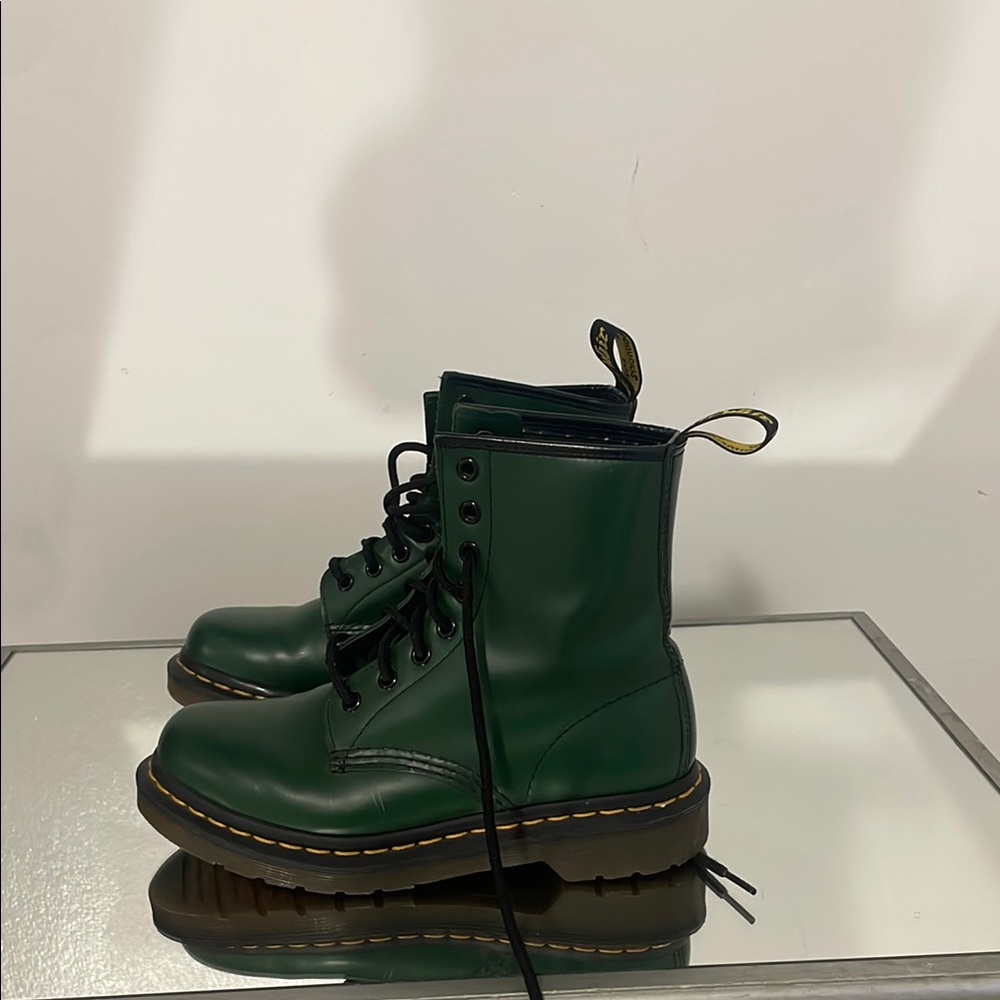 Dr. Martens Green Lace Up Boots for Timeless Style